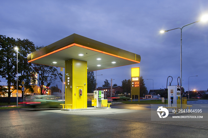 Estonian Gas Station at Night