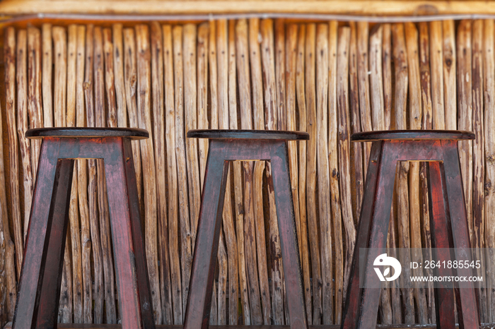 Bar stools and bar in Cancun town