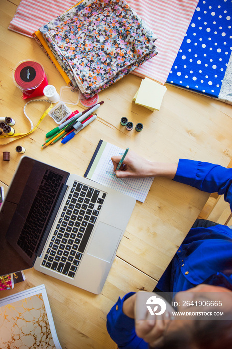 Businesswoman working in home office