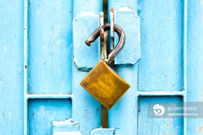 key stitched in the blue door.