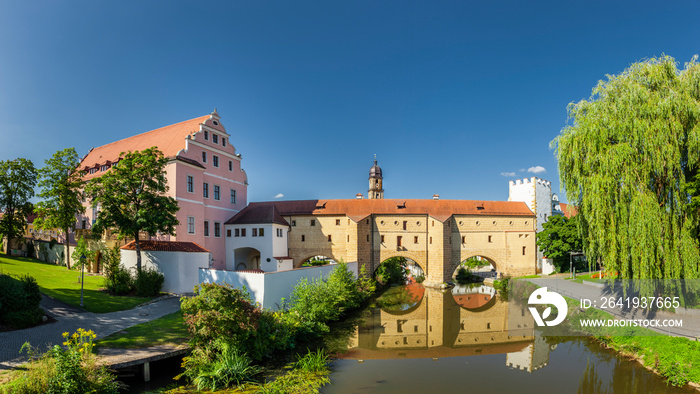 Panoramaansicht von der berühmten Stadtbrille in Amberg in der Oberpfalz