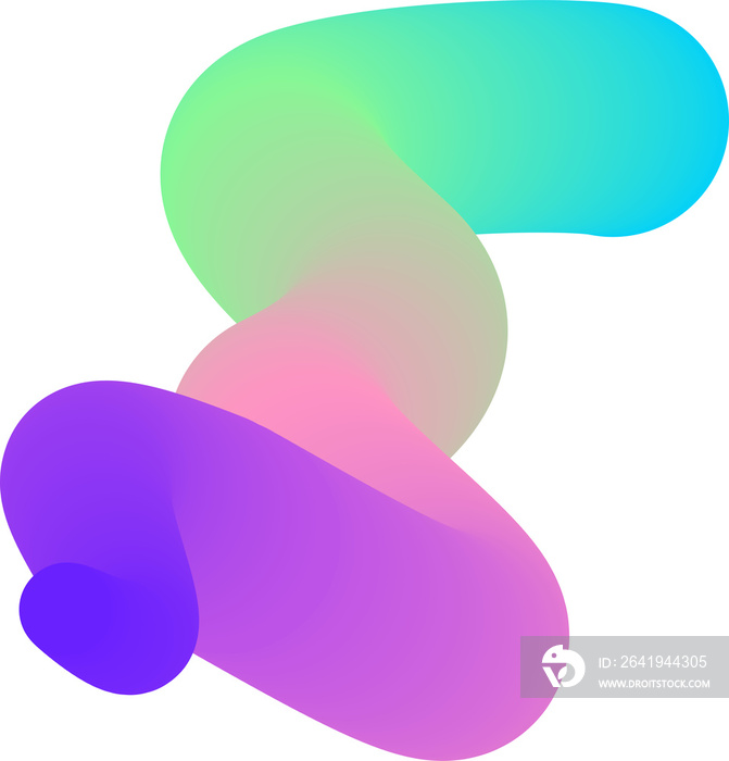 Vibrant Colorful Fluid Abstract 3D Gradient Blend Curves Shape