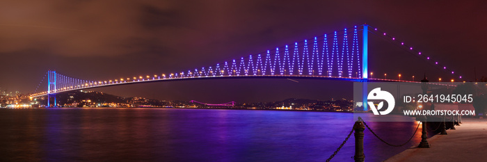 Bosphorus Bridge at night in Istanbul