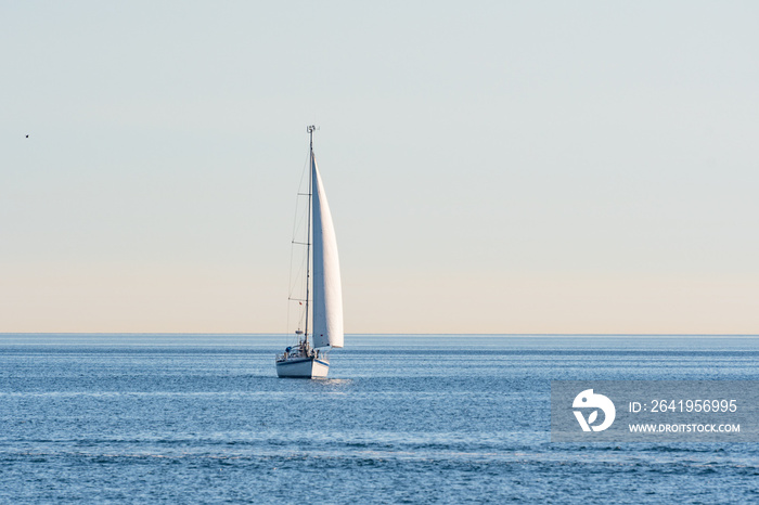 Sailboat on the water of the Baltic sea