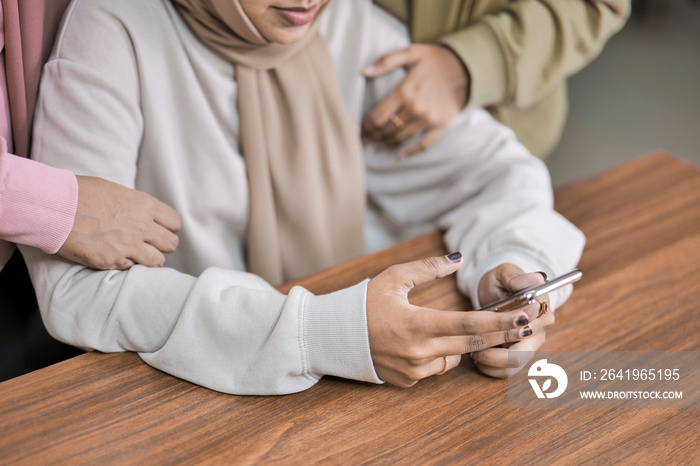 Young Muslim Women Wearing Hijabs at Home