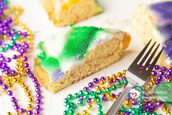 Slice of King Cake