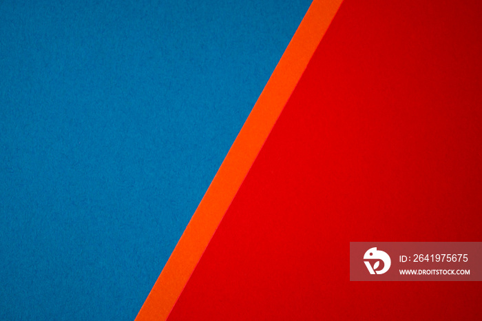 Blue and red diagonally divided background with orange line