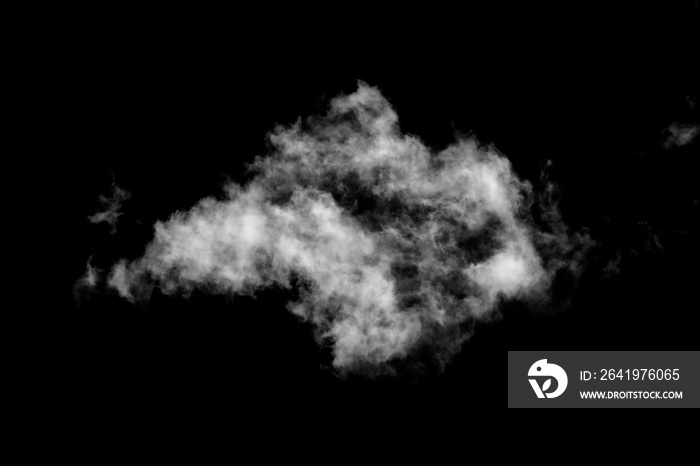 White cloud, Fluffy texture , Abstract, isolated on black background