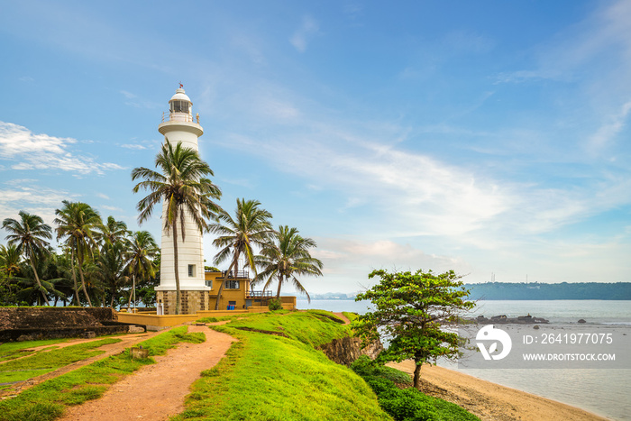 Galle Lighthouse and coast in Galle, Sri Lanka