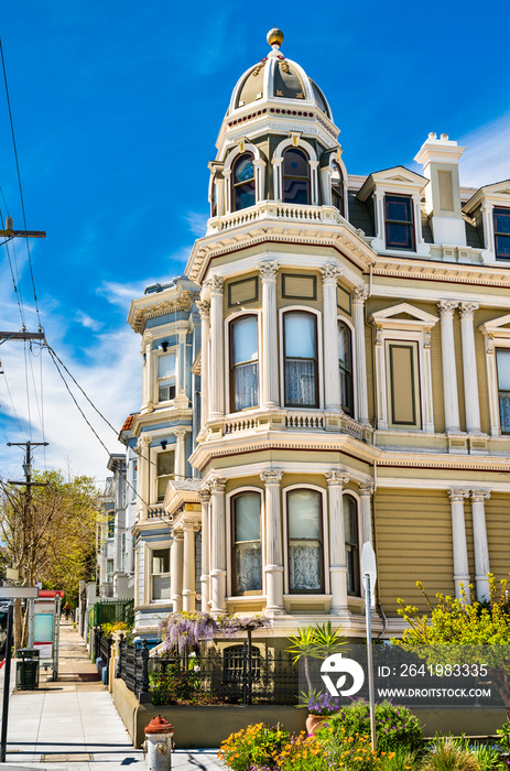 Traditional Victorian houses in San Francisco, California