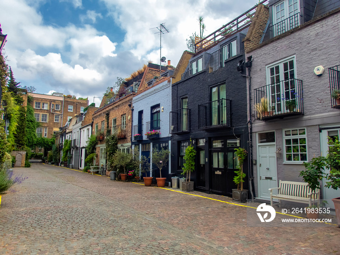 Colourful houses in the Notting Hill area of West London