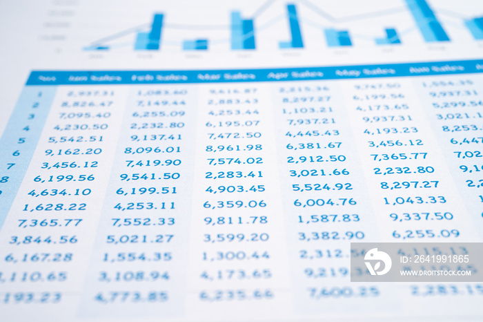 电子表格文件。金融开发、银行账户、统计投资分析研究