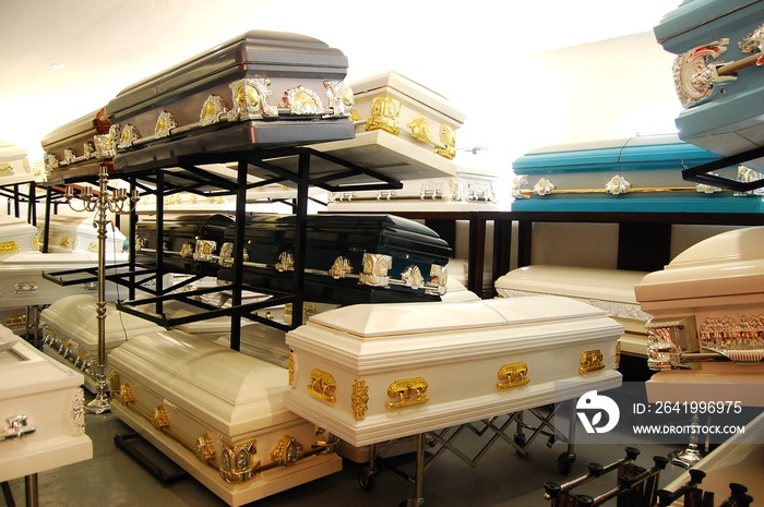 Coffins and caskets photo image