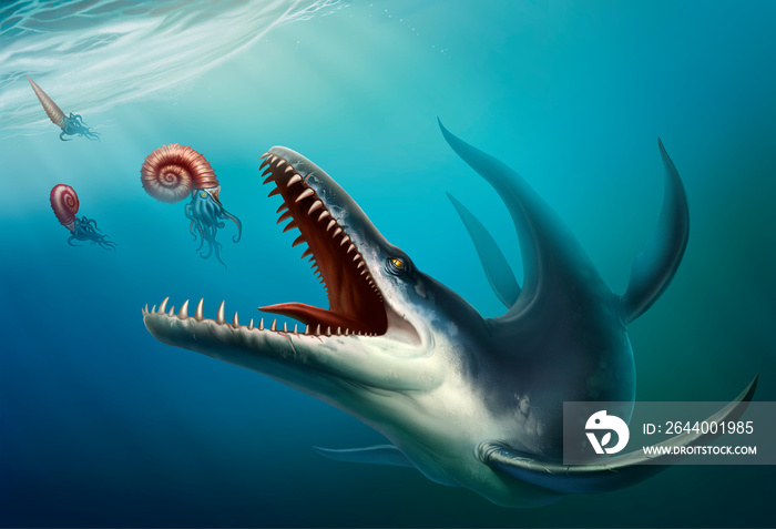 克鲁诺龙是一种海洋爬行动物，生活在白垩纪早期的海洋中
1348474879,蒙斯特拉在白色背景下离开