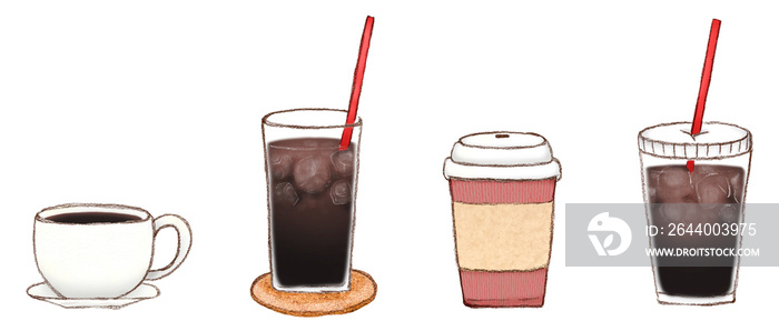 ホットコーヒーとアイスコーヒーのセット　テイクアウトとイートイン