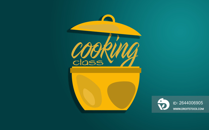 Cooking class word with cooking pot