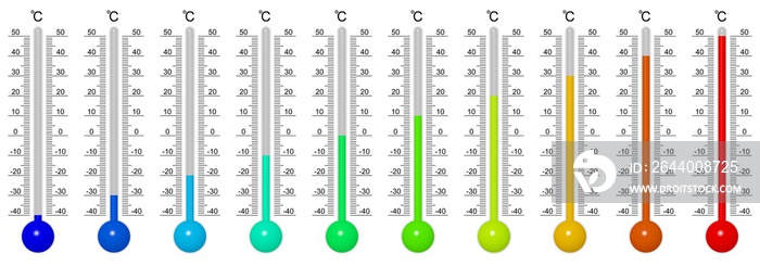 Thermometer mit steigenden Temperaturen