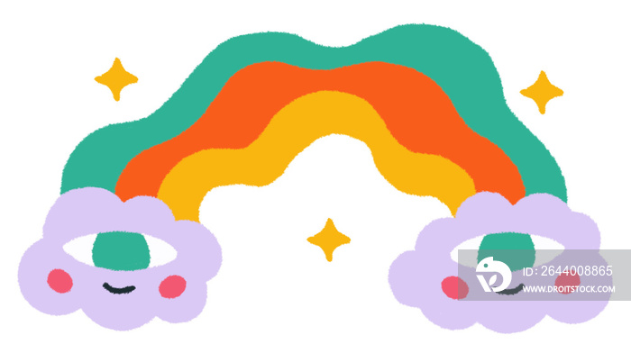 Decorative rainbow baby shower illustration