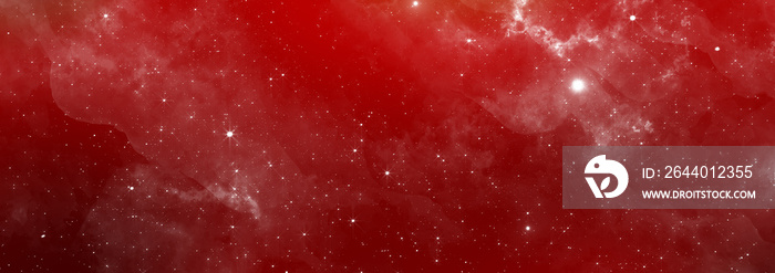 红色彩色渐变旗与天空之星Univers外太空星系概念星云与太空fo