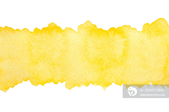 Hand painted yellow watercolor shades on white background.