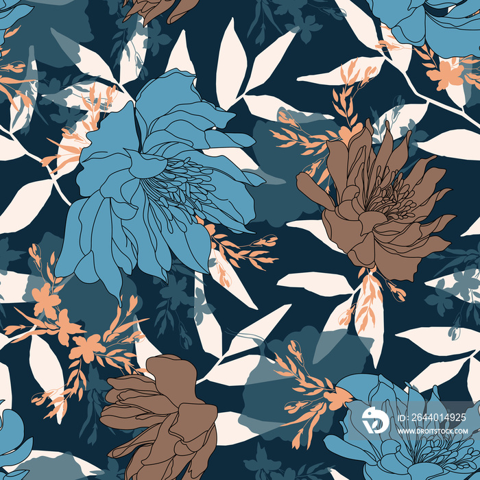 Seamless flower pattern, floral print.