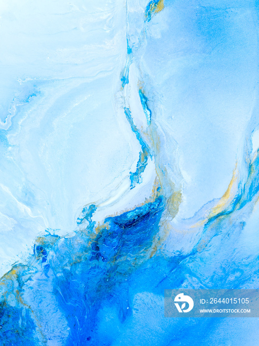 蓝色创意抽象手绘背景，大理石纹理