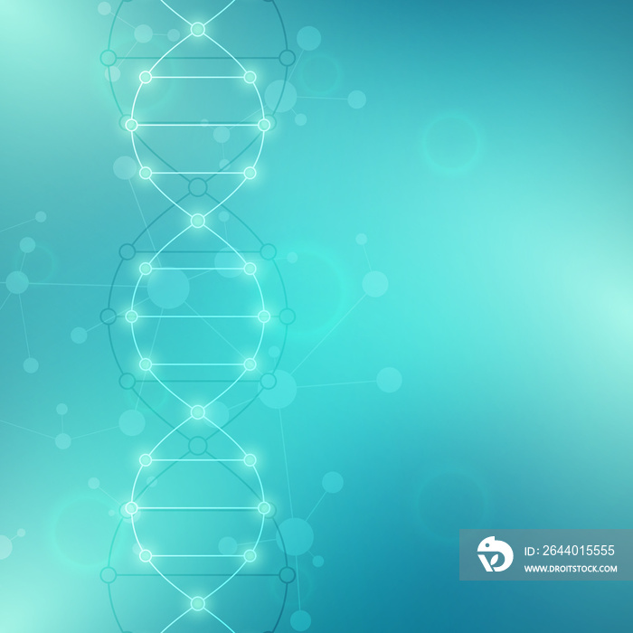 DNA链和分子结构。基因工程或实验室研究。背景纹理f