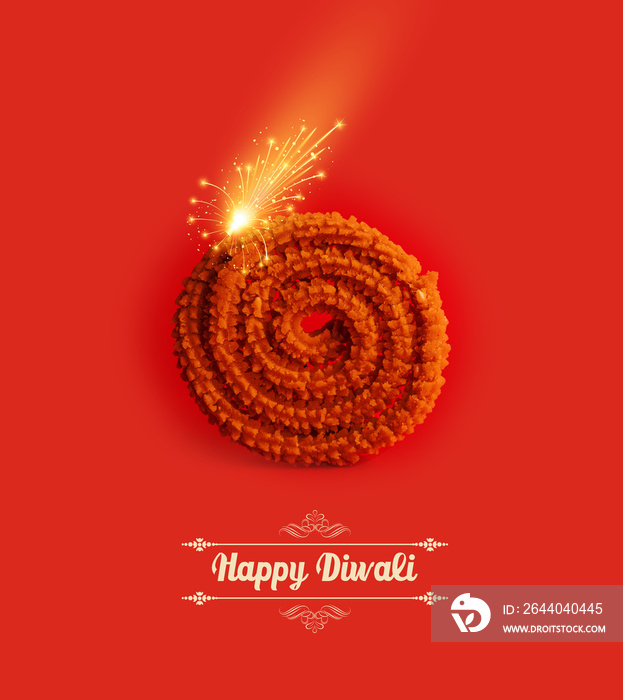 Happy Diwali, A creative representation of Diwali food