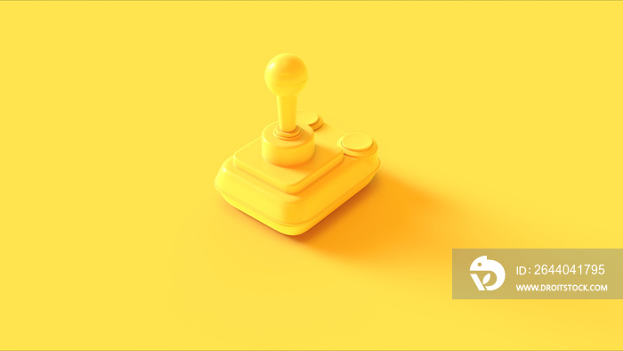Yellow Retro Wireless Joystick 3d illustration 3d render