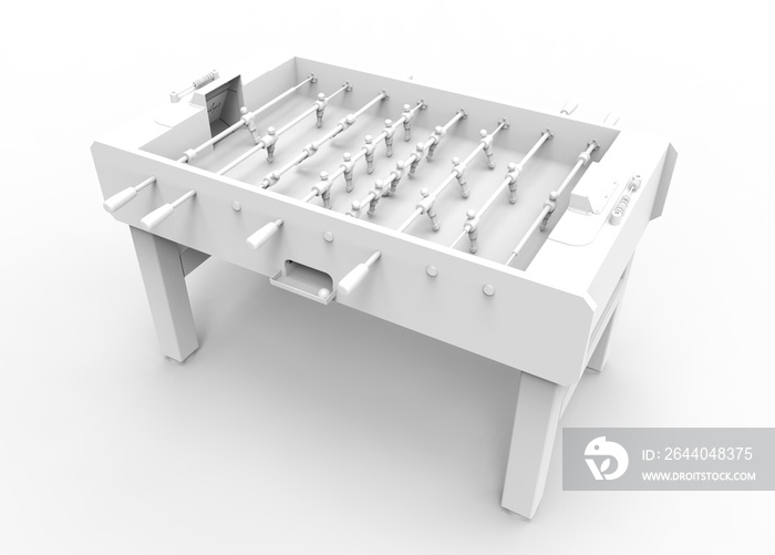 白绿色桌面足球3D渲染图