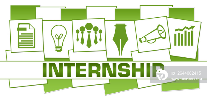 Internship Business Symbols Green White Horizontal Stripes