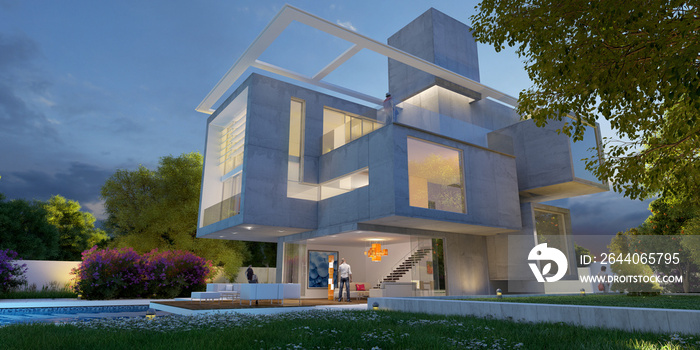 Luxurious modern architecture villa