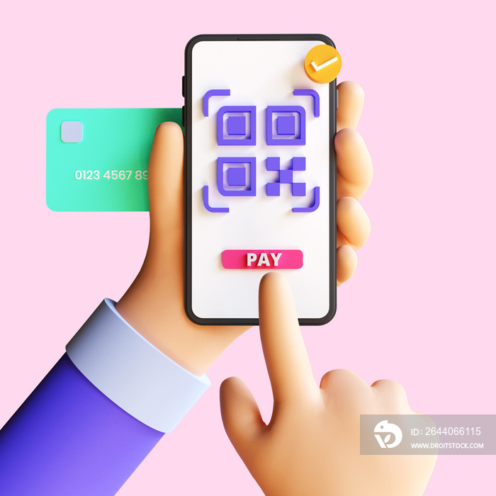 3d render of Online Payment concept, transaction receipt online payment icon, transfer money with at