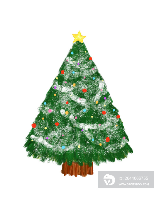 a christmas tree in a white background 白バックのクリスマスツリー