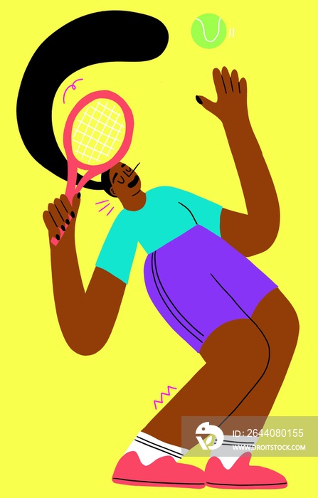 Black woman playing tennis