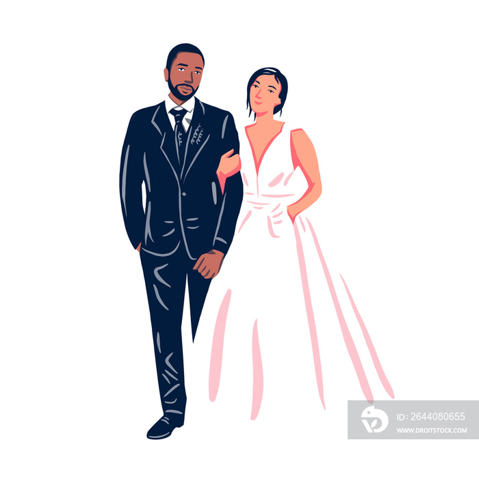 Diverse wedding couple