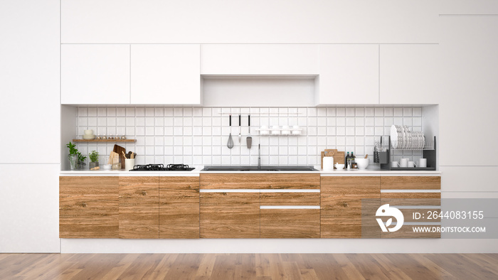 现代厨房室内3d效果图