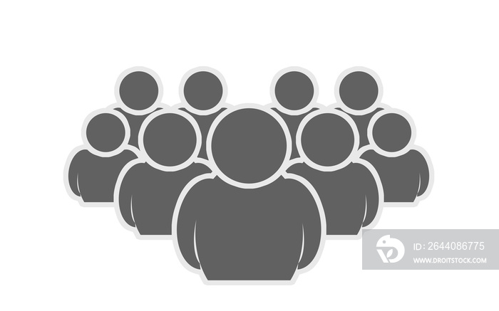 Illustration of crowd of people icon silhouettes