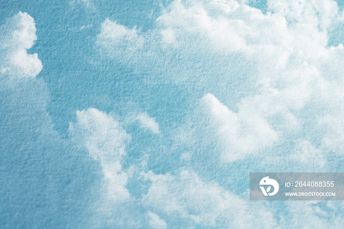 背景纸纹理的云和天空双重曝光抽象，明信片自然艺术粉彩