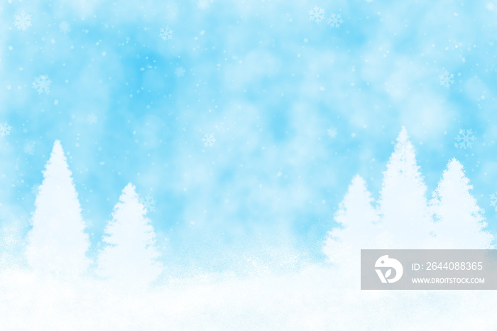 Abstract Snowy Winter Illustration Background