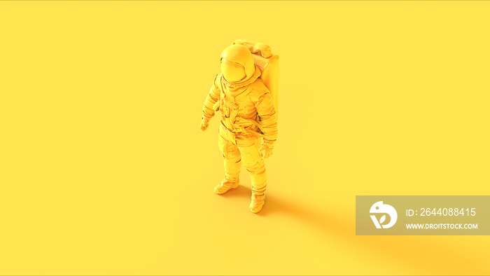 Yellow Spaceman Astronaut Cosmonaut 3d illustration 3d render