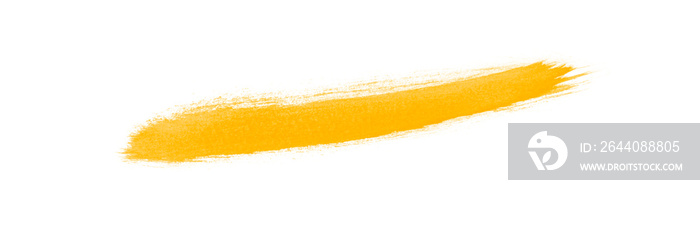 Yellow paint brush isolated on white background