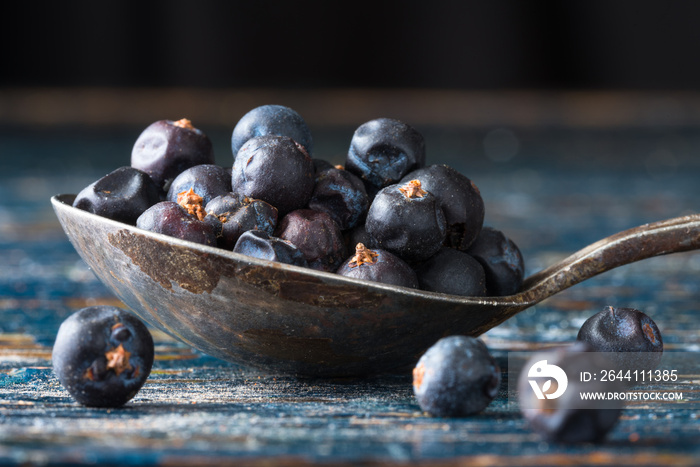 Juniper Berries in a Vintage Spoon