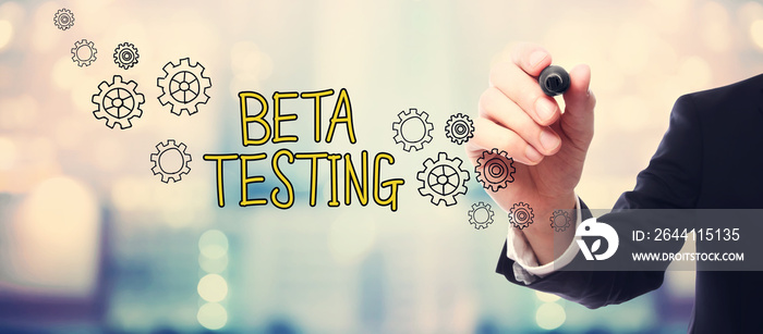 Businessman drawing Beta Testing concept