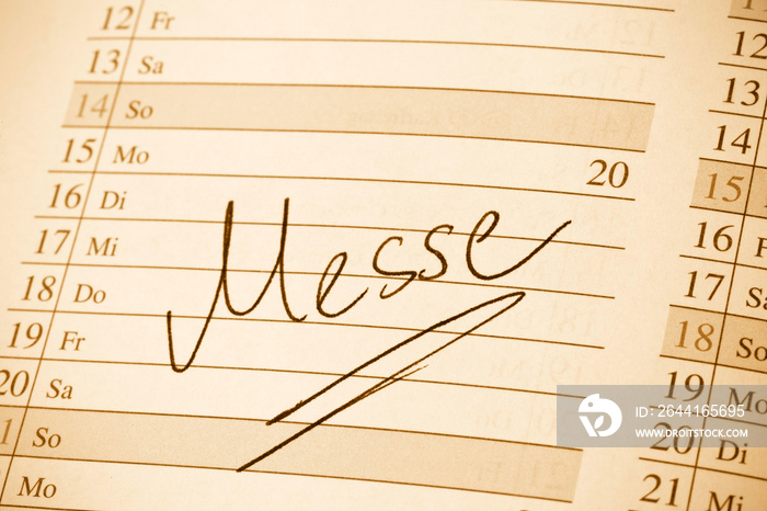 Eintrag im Kalender: Messe