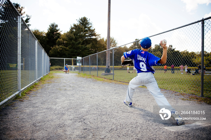 Pitcher warming up in bullpen