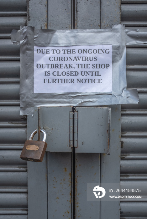 Coronavirus Closed Store Sign