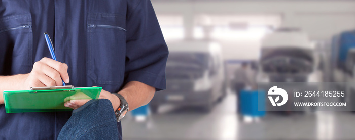 automotive service worker in workshop