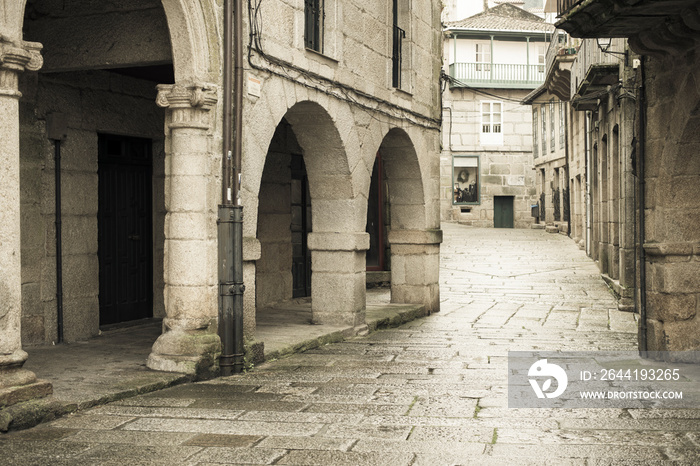 RIBADAVIA, OURENSE -  Detail of the historical old town, old Jewish quarter.