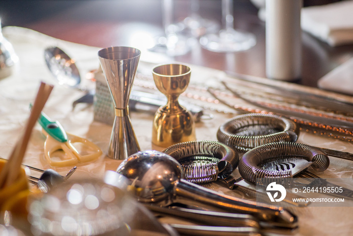 bartenders tools on the table